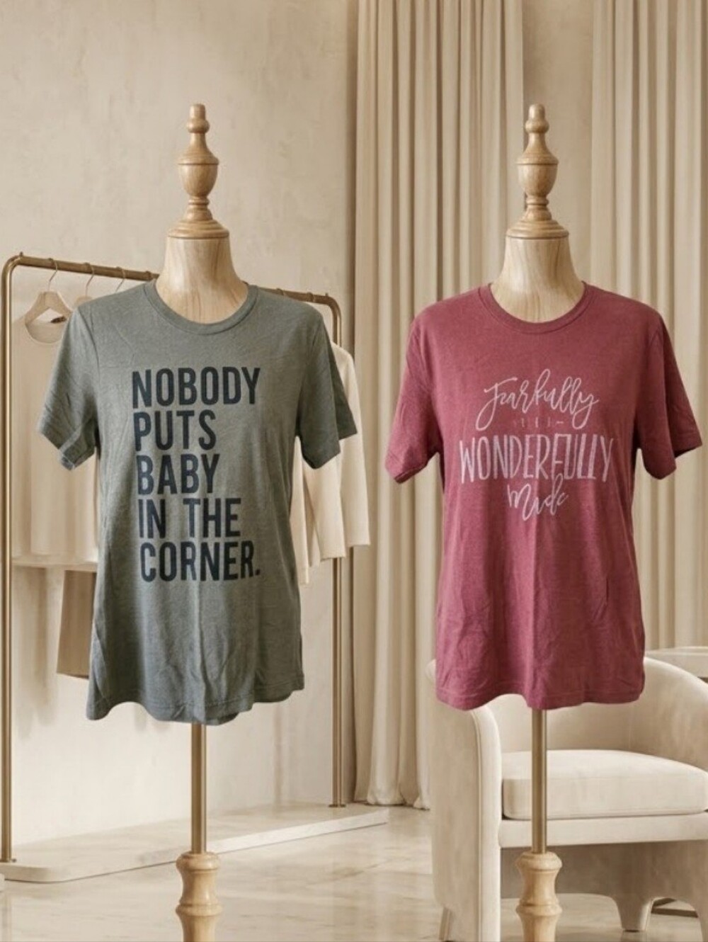 Canvas Graphic Tee Bundle Large Medium 2 Pack